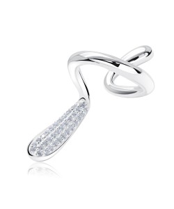 Beautiful Roll Shape with CZ Stone Silver Ear Cuff EC-1457